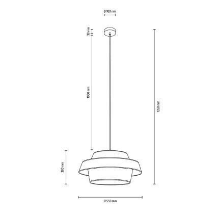 Lampadario su filo PRETO GOLD 1xE27/60W/230V - certificato FSC