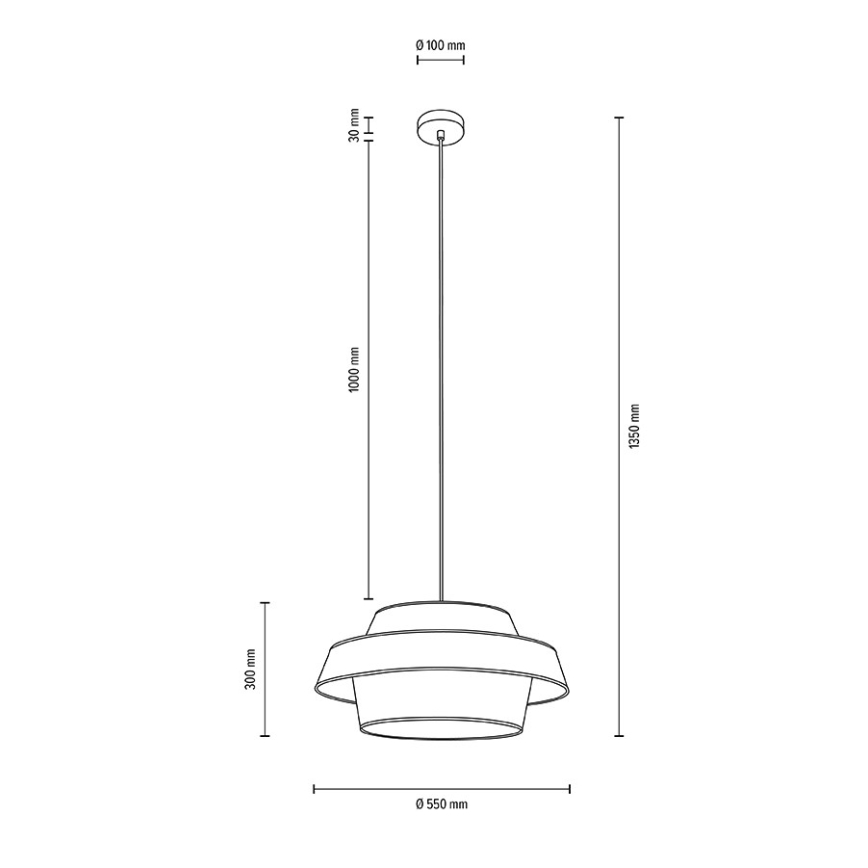 Lampadario su filo PRETO GOLD 1xE27/60W/230V - certificato FSC