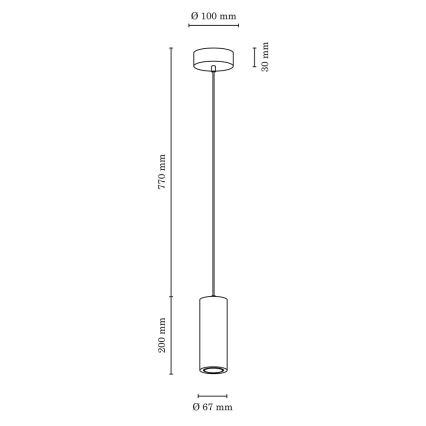 Lampadario LED a sospensione con filo PIPE 1xGU10/5W/230V quercia opaco - certificato FSC