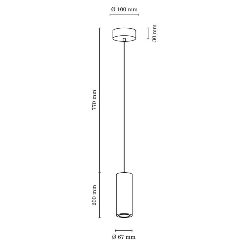 Lampadario LED a sospensione con filo PIPE 1xGU10/5W/230V quercia opaco - certificato FSC