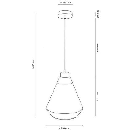 Lampadario su filo 1xE27/60W/230V - certificato FSC