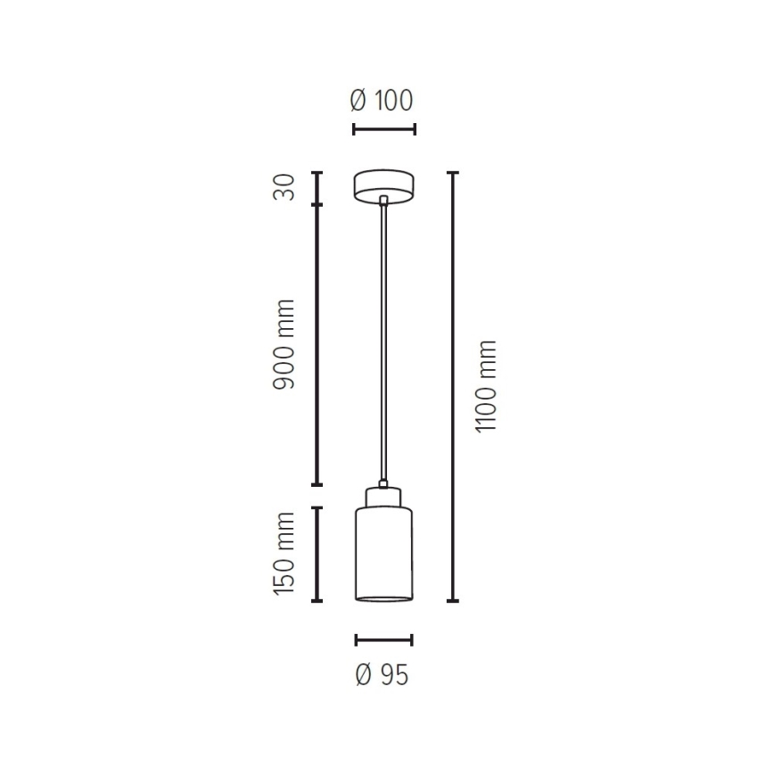 Lampadario a sospensione con filo BOSCO 1xE27/60W/230V - certificato FSC