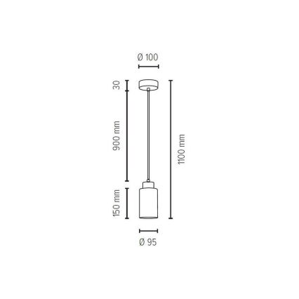 Lampadario a sospensione con filo BOSCO 1xE27/60W/230V - certificato FSC