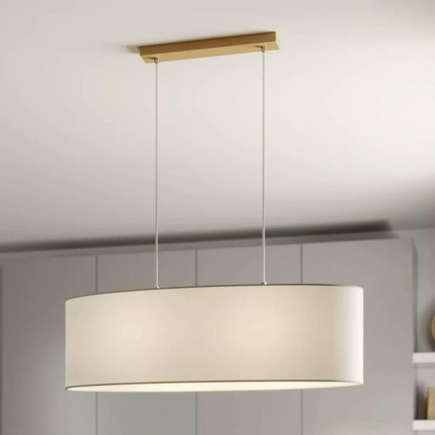 Lampadario a sospensione con filo DOVE 2xE27/40W/230V quercia
