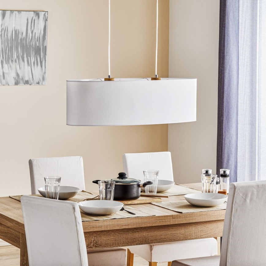 Lampadario a sospensione con filo DOVE 2xE27/40W/230V quercia