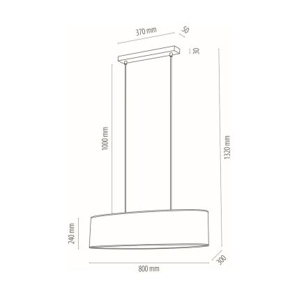 Lampadario a sospensione con filo DOVE 2xE27/40W/230V quercia