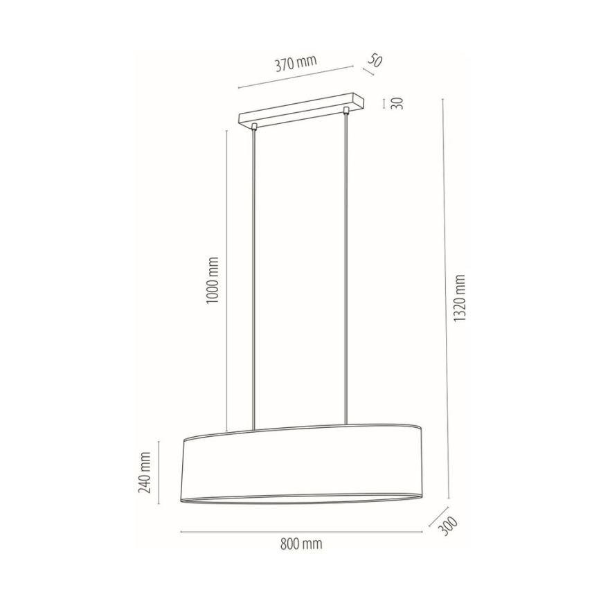 Lampadario a sospensione con filo DOVE 2xE27/40W/230V quercia