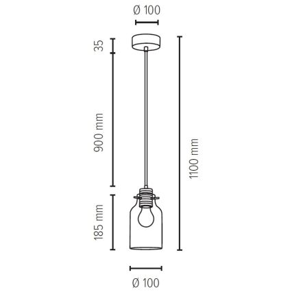 Lampadario a sospensione con filo ALESSANDRO 1xE27/60W/230V - certificato FSC