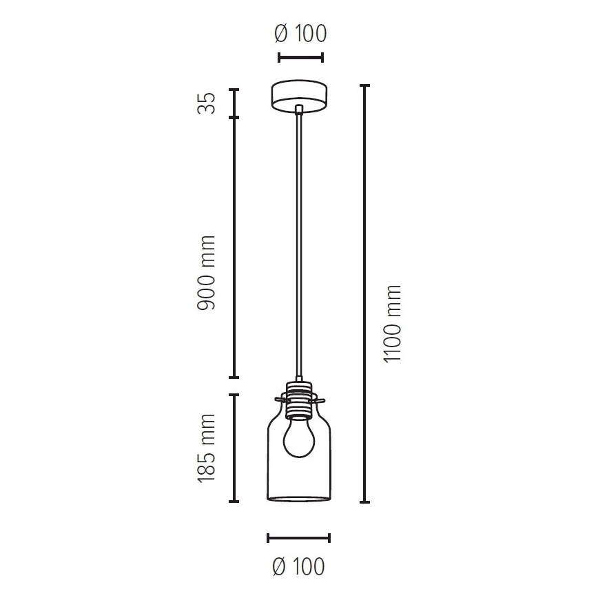 Lampadario a sospensione con filo ALESSANDRO 1xE27/60W/230V - certificato FSC