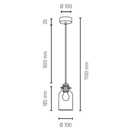 Lampadario a sospensione con filo ALESSANDRO 1xE27/60W/230V - certificato FSC