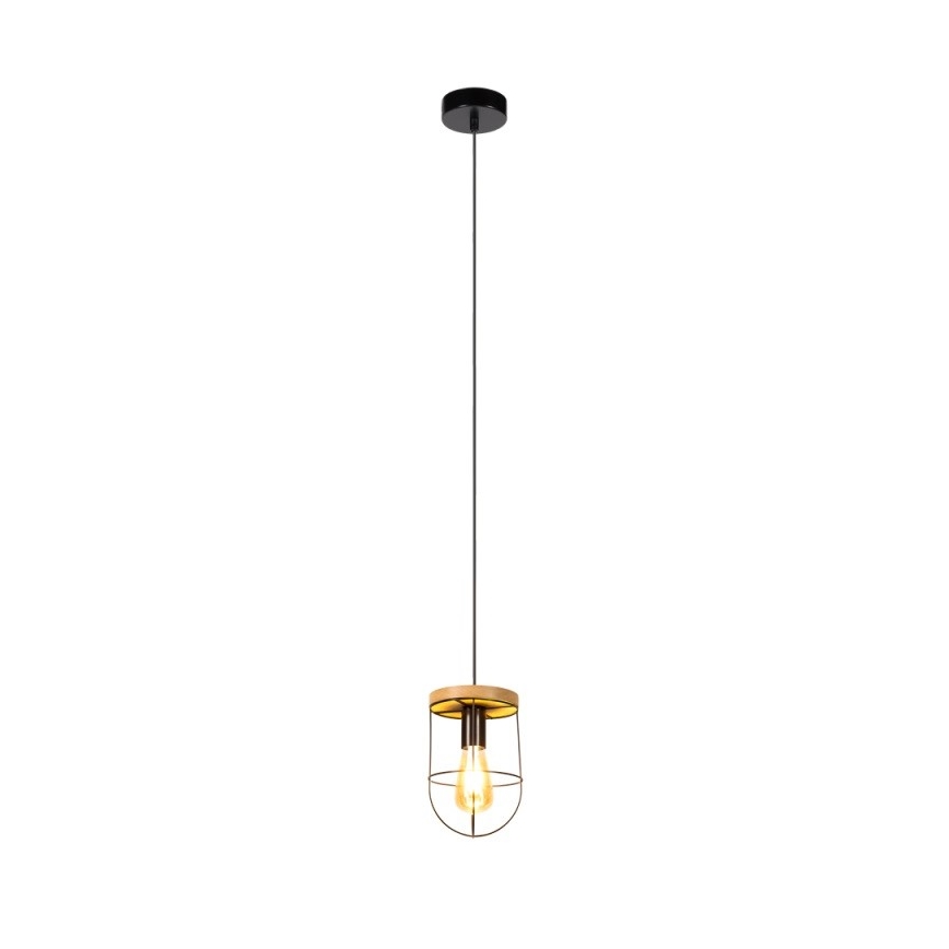 Lampadario su filo NETUNO 1xE27/60W/230V quercia - certificato FSC