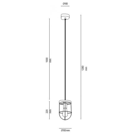 Lampadario su filo NETUNO 1xE27/60W/230V quercia - certificato FSC