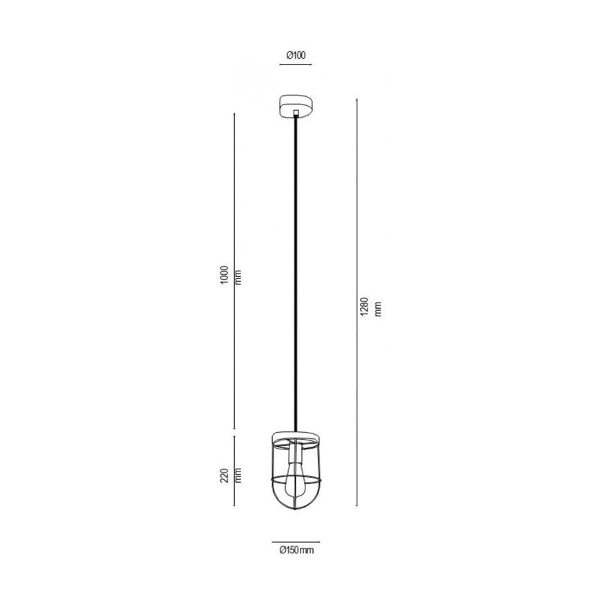 Lampadario su filo NETUNO 1xE27/60W/230V quercia - certificato FSC