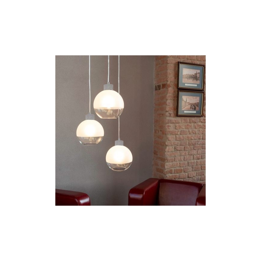 Lampadario a sospensione con filo FRESH 3xE27/60W/230V - certificato FSC