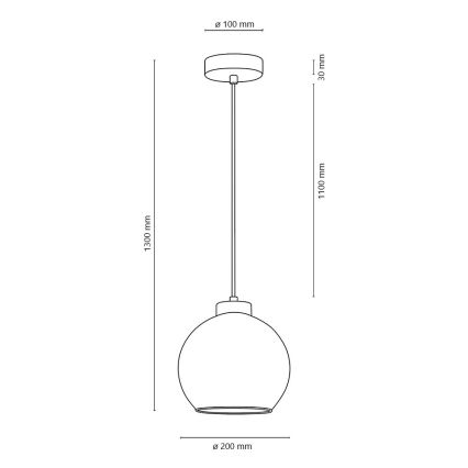 Lampadario su filo LAGUNA 1xE27/60W/230V quercia - certificato FSC