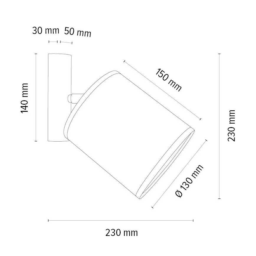 Faretto da parete orientabile BENITA 1xE27/25W/230V marrone/rovere
