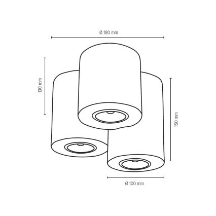 Plafoniera WOODDREAM 3xGU10/6W/230V - certificato FSC