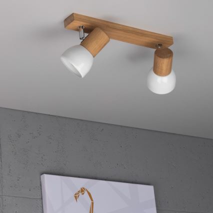 Faretto SVENDA 2xE27/60W/230V quercia