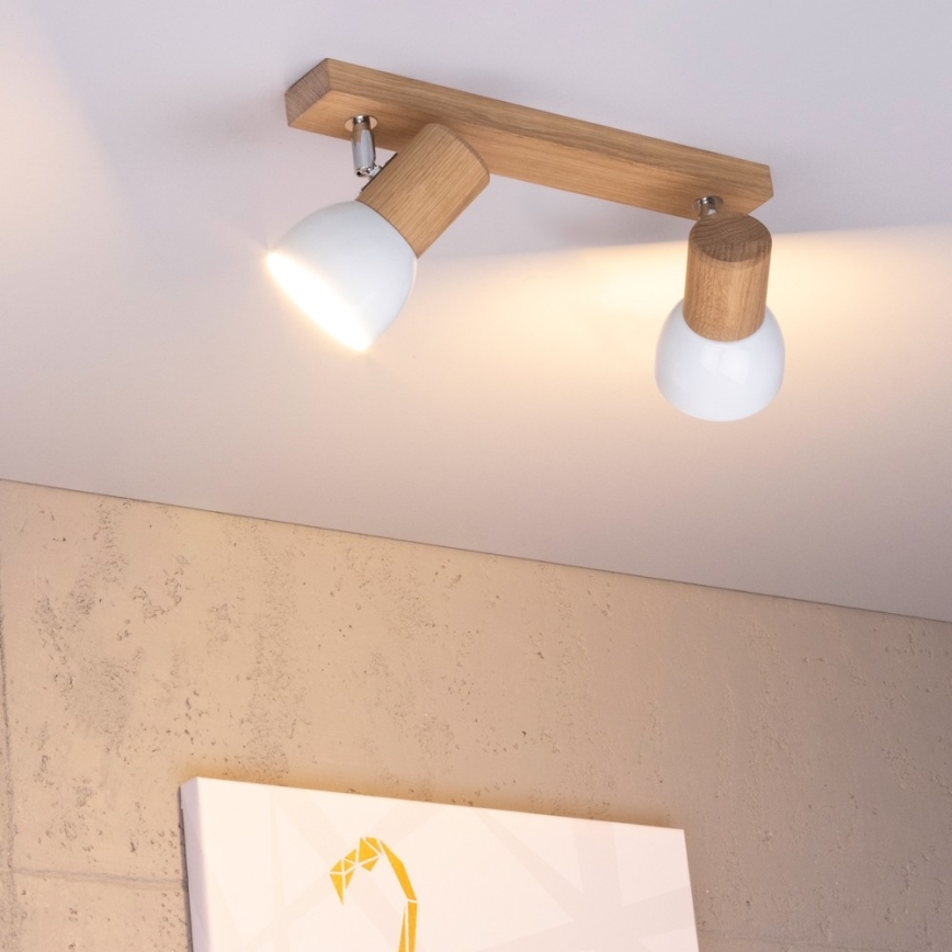 Faretto SVENDA 2xE27/60W/230V quercia