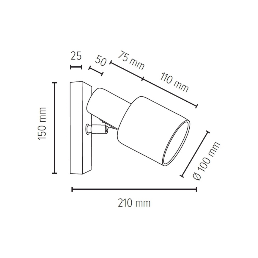 Luce Spot da parete TREEHOUSE 1xE27/25W/230V - certificato FSC