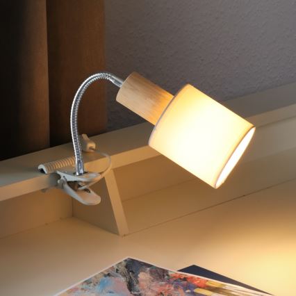 Lampada con morsetto TREEHOUSE 1xE27/25W/230V quercia