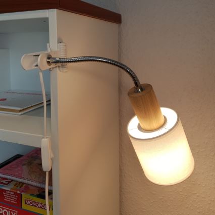 Lampada con morsetto TREEHOUSE 1xE27/25W/230V quercia