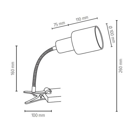 Lampada con morsetto TREEHOUSE 1xE27/25W/230V - certificato FSC