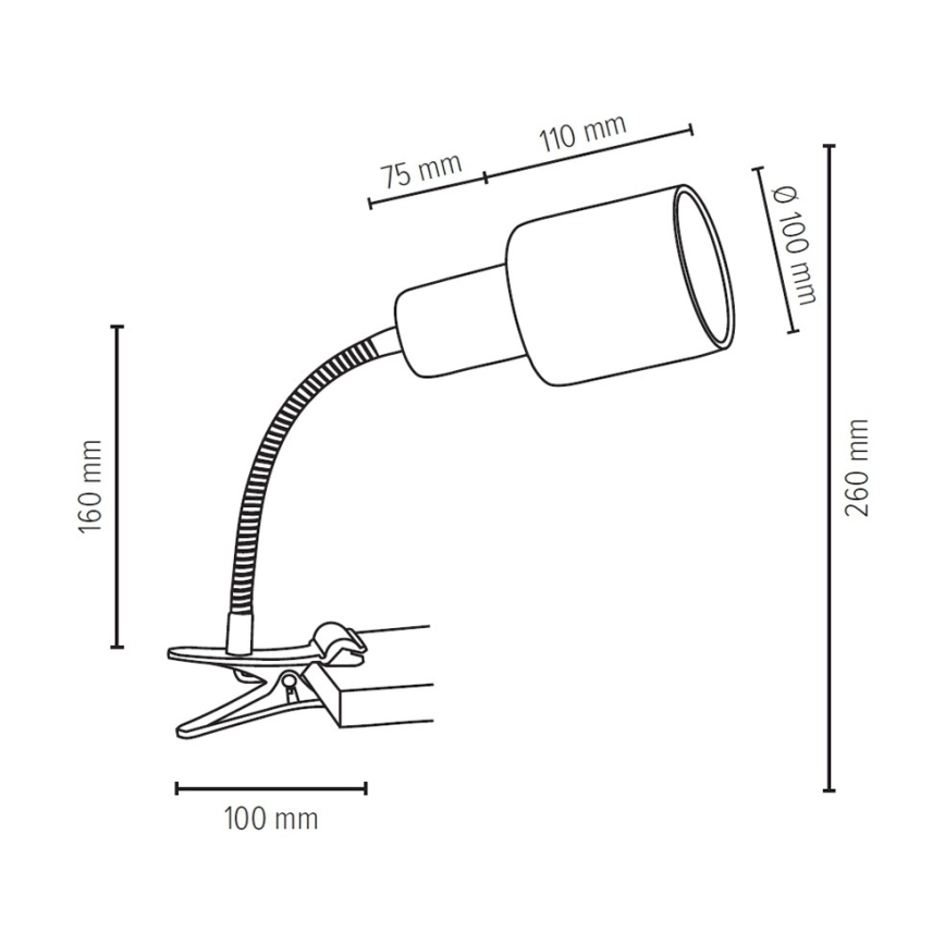 Lampada con morsetto TREEHOUSE 1xE27/25W/230V quercia