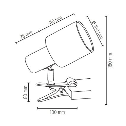 Lampada con morsetto TREEHOUSE 1xE27/25W/230V quercia