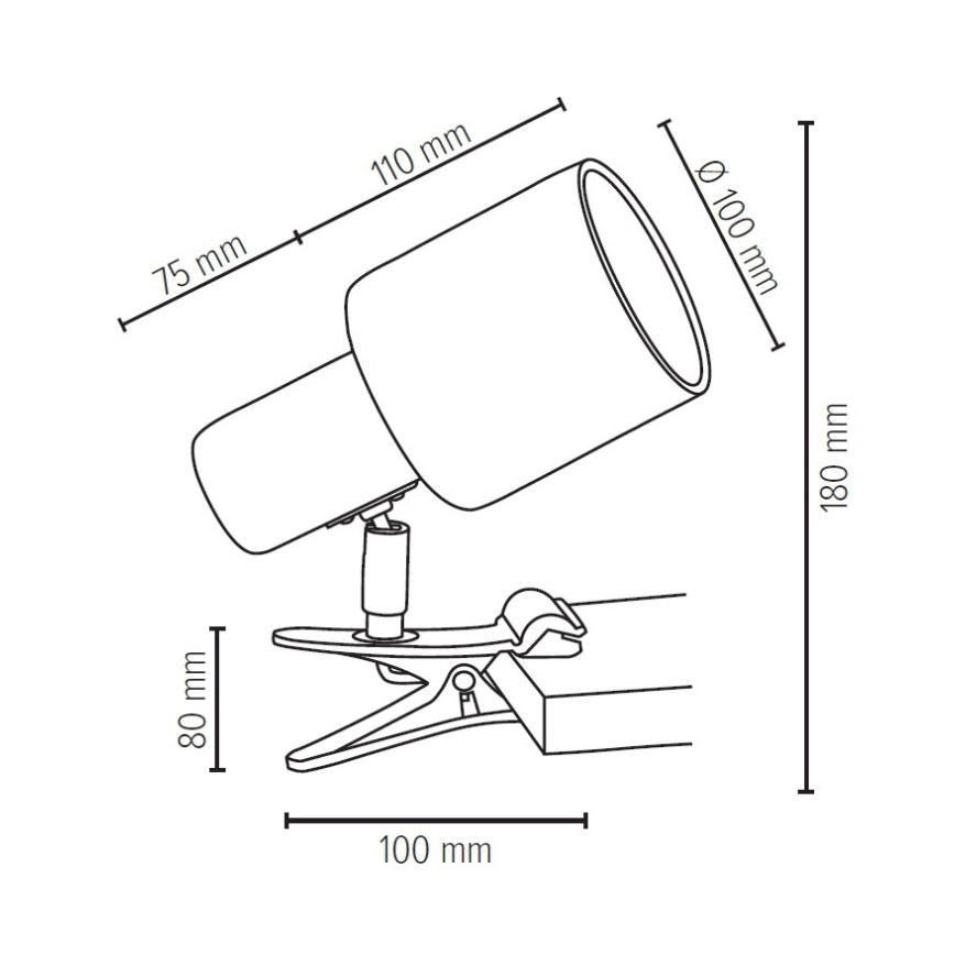 Lampada con morsetto TREEHOUSE 1xE27/25W/230V quercia