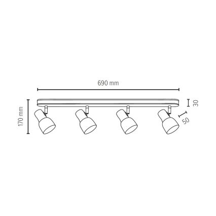 Luce Spot SVANTJE 4xE14/40W/230V - certificato FSC