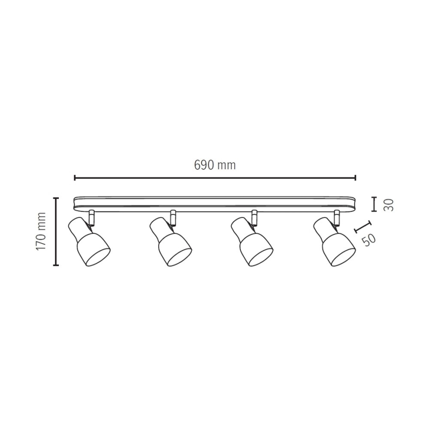 Luce Spot SVANTJE 4xE14/40W/230V - certificato FSC