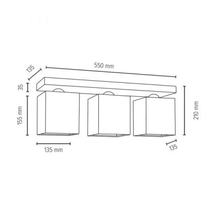 Plafoniera GREAT 3xE27/25W/230V - certificato FSC