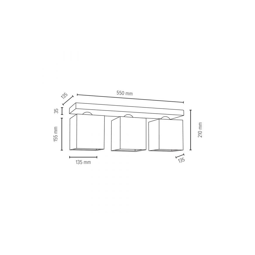 Plafoniera GREAT 3xE27/25W/230V - certificato FSC