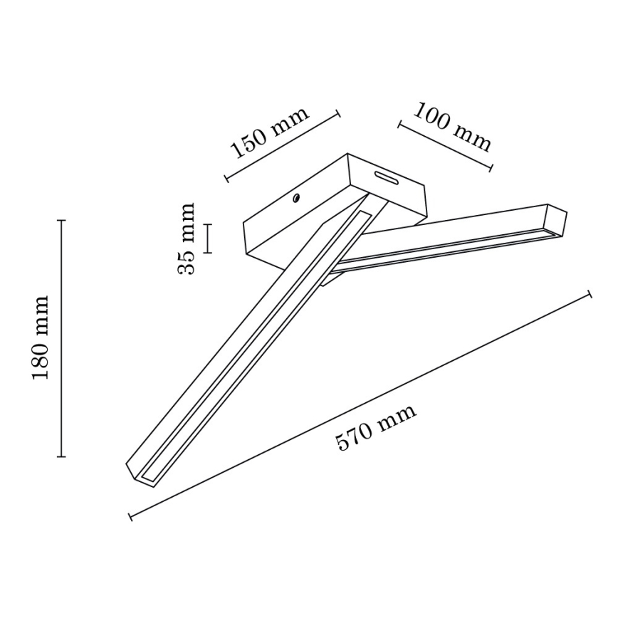 Plafoniera LED LINUS 2xLED/4,5W/230V quercia opaco - certificato FSC
