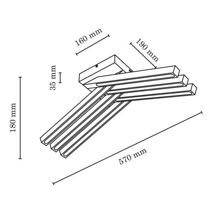Plafoniera LED LINUS 6xLED/4,5W/230V rovere opaco