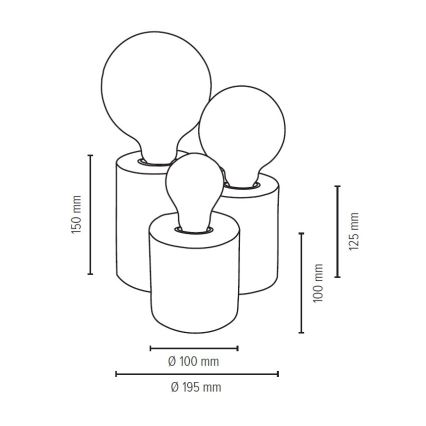 Lampada da tavolo VINCENT 3xE27/15W/230V - certificato FSC