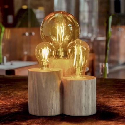 Lampada da tavolo VINCENT 3xE27/15W/230V, finitura rovere