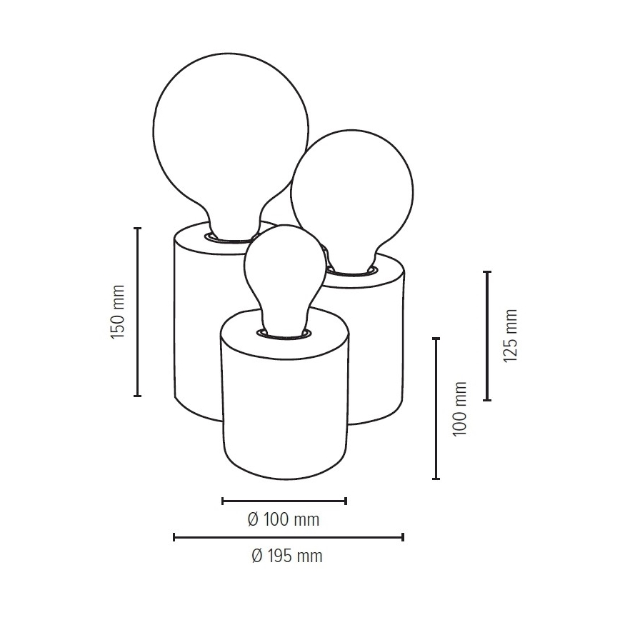 Lampada da tavolo VINCENT 3xE27/15W/230V quercia - certificato FSC