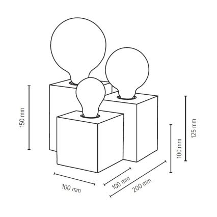 Lampada da tavolo VINCENT 3xE27/15W/230V - certificato FSC