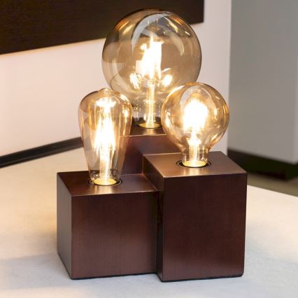 Lampada da tavolo VINCENT 3xE27/15W/230V - certificato FSC