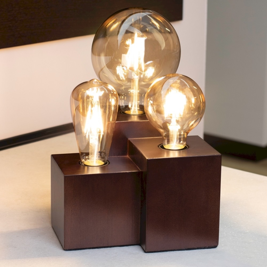 Lampada da tavolo VINCENT 3xE27/15W/230V - certificato FSC