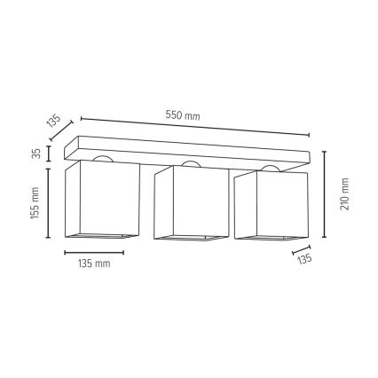 Plafoniera INGER 3xE27/25W/230V - certificato FSC