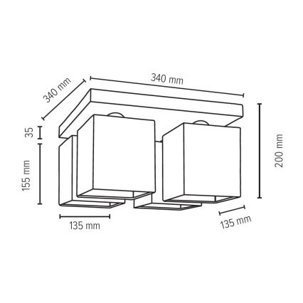 Plafoniera INGER 4xE27/25W/230V - certificato FSC