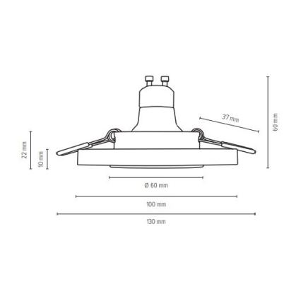 SET 3x Lampada LED da incasso VITAR 1xGU10/5W/230V calcestruzzo – FSC certificato