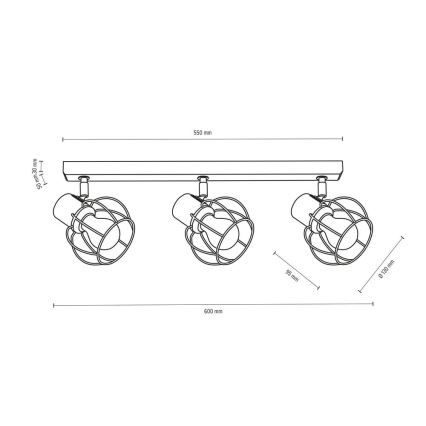 Faretto da binario PHIPHI 3xE27/60W/230V quercia - certificato FSC