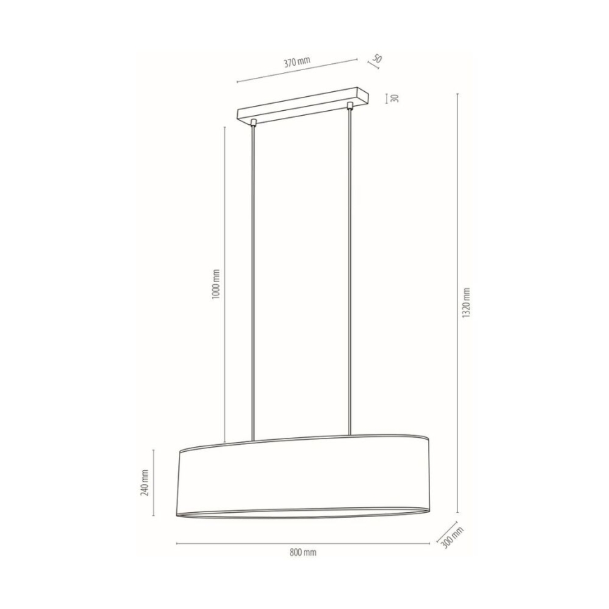 Lampadario a sospensione con filo BOHO 2xE27/40W/230V quercia