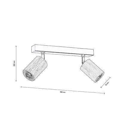 Faretto LED da soffitto MATTI 2xGU10/5W/230V rovere- certificato FSC