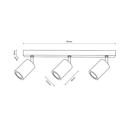 Faretto LED da soffitto MATTI 3xGU10/5W/230V rovere- certificato FSC