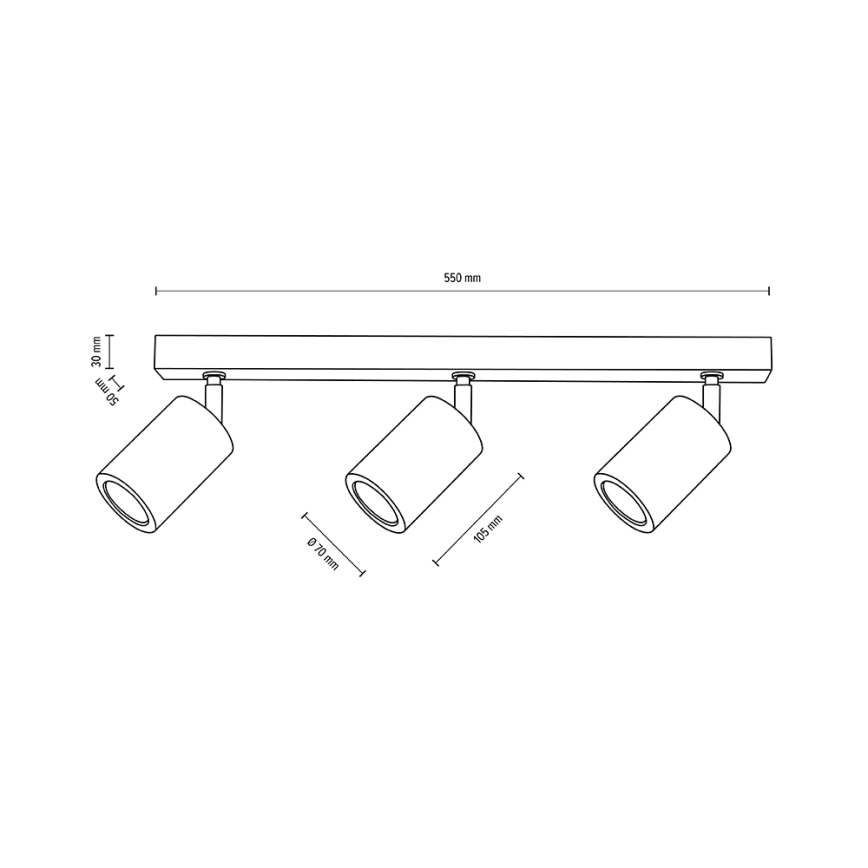 Faretto LED da soffitto MATTI 3xGU10/5W/230V rovere- certificato FSC
